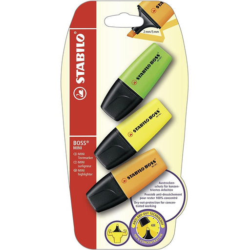 Textmarker Boss Mini 3 Culori/Blister - Stabilo