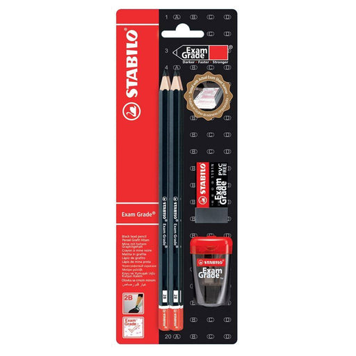 Set Creioane Grafit Exam Grade HB 4 Buc cu Ascuțitoare și Radieră - Stabilo