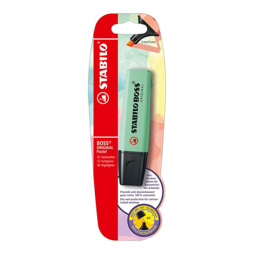 Textmarker Boss Original Pastel Verde Menta Blister - Stabilo - imagine produs