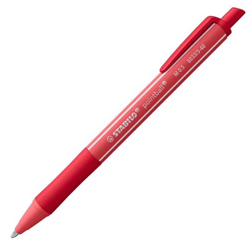 Pix cu Mecanism Pointball Colorful 0,5 mm Roșu - Stabilo