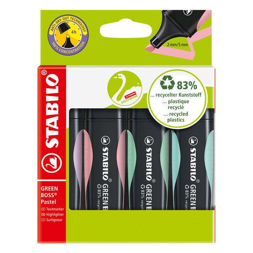 Textmarker Boss Original Pastel 4 Culori/Set Etui Carton - Stabilo
