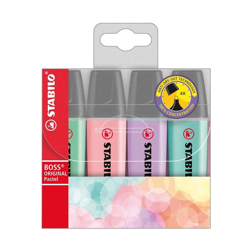 Textmarker Boss Original Pastel 4 Culori/Set - Stabilo