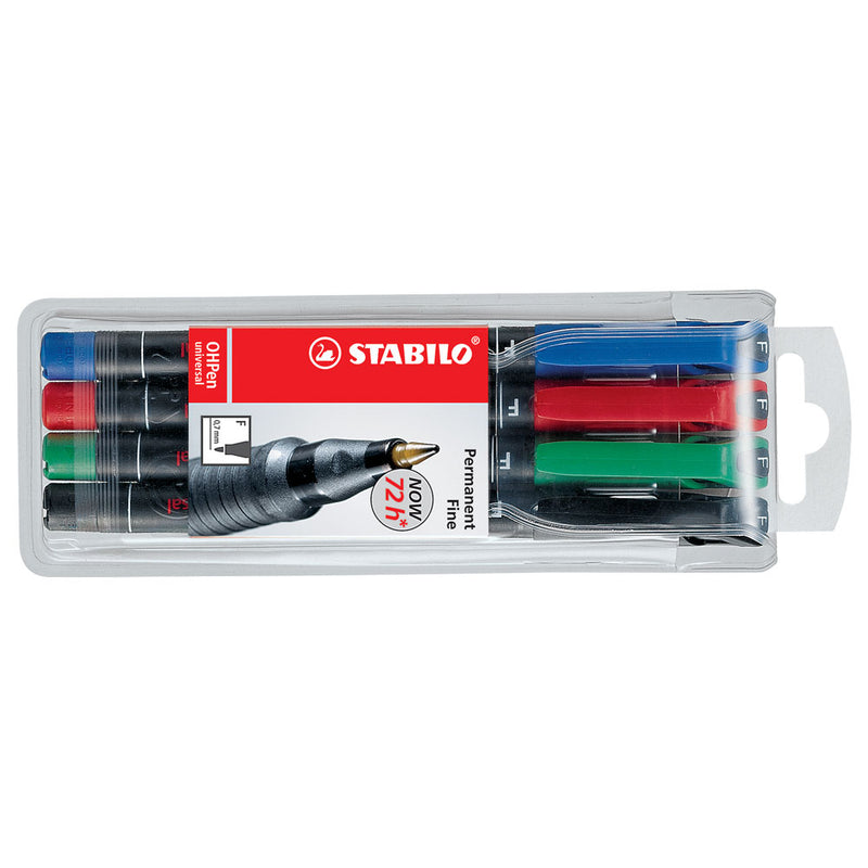 Marker Permanent Universal OHP 842 0,7 mm 4 Culori/Set - Stabilo - imagine produs