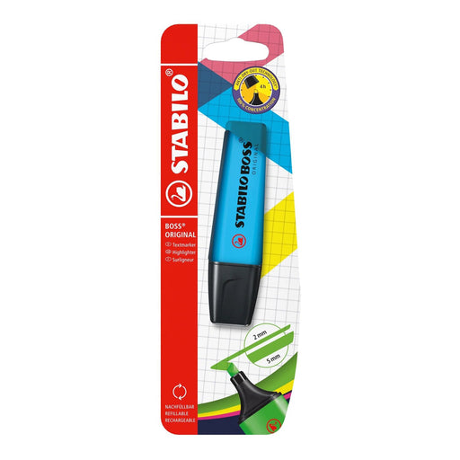 Textmarker Boss Original 2-5 mm Albastru Blister - Stabilo - imagine produs