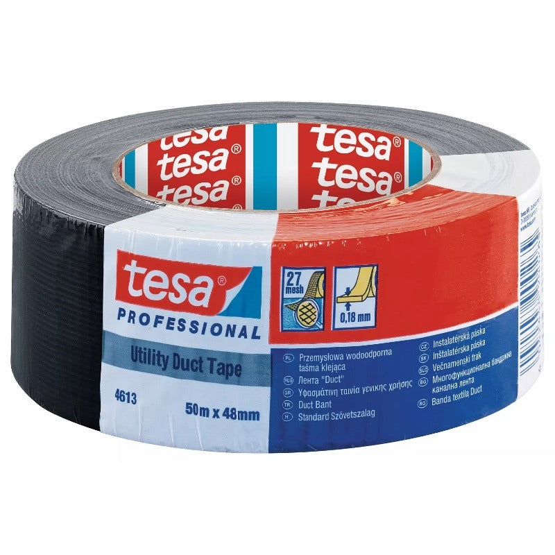 Banda adeziva Duct Tape, negru, 48mm x 50m, Tesa - imagine produs