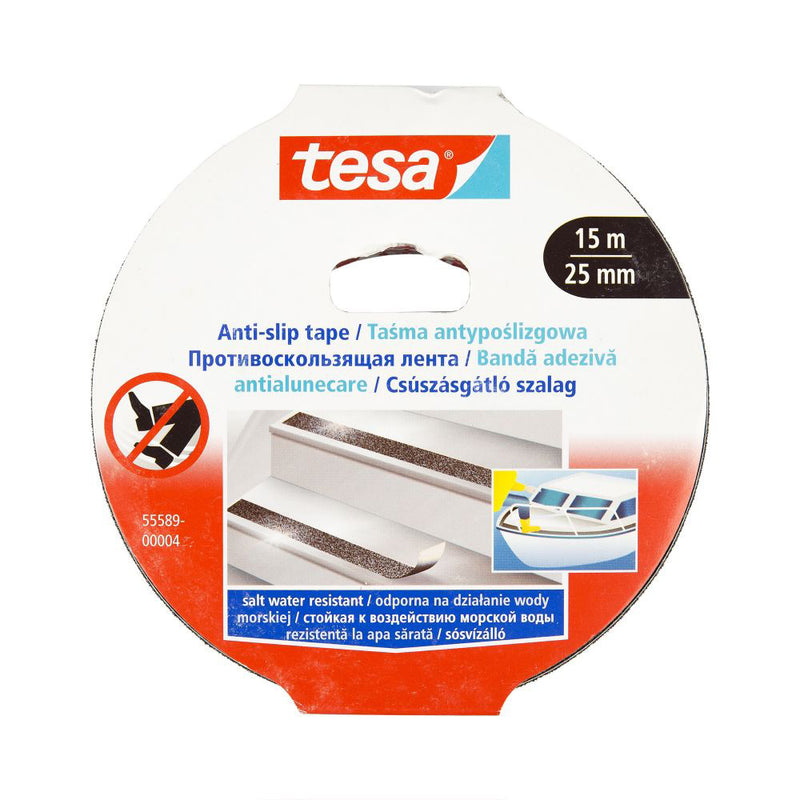Banda adeziva antialunecare, 25mm x 15m Negru Tesa - imagine produs