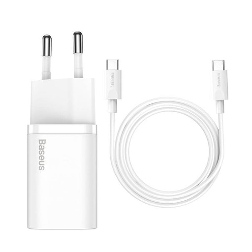 Încărcător Rețea Super Si 25W USB-C Cablu Inclus Alb Baseus