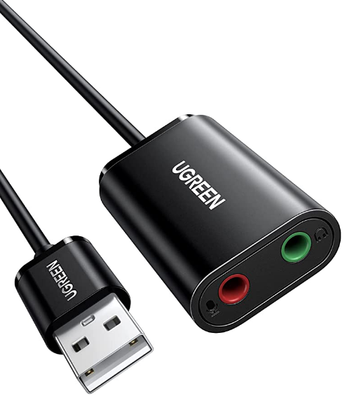 Placa de sunet externa Ugreen US205 USB 2.0 2x jack 3.5mm negru