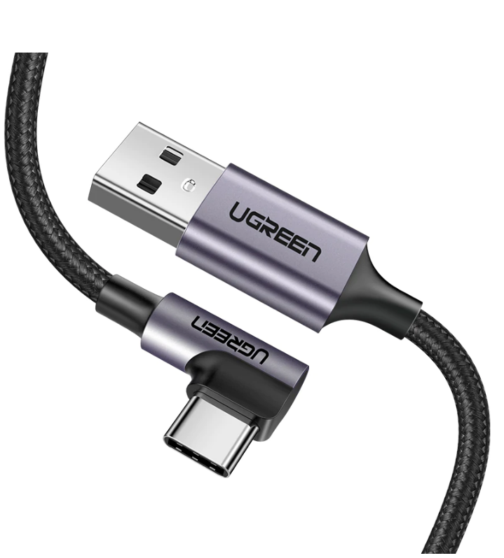 Cablu USB la USB-C Ugreen US284 3A unghi 90° braided 3m