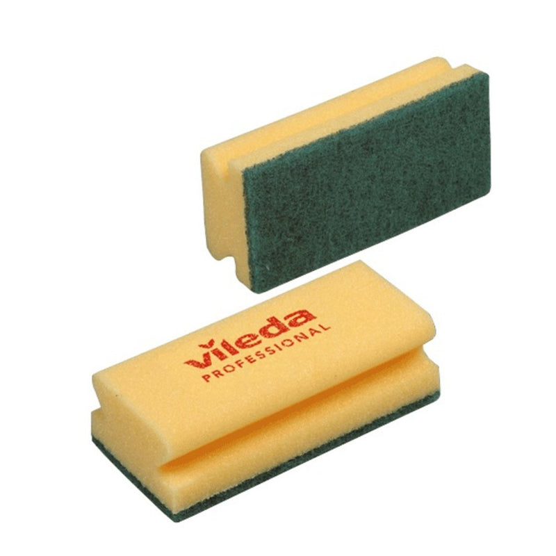 Bureti vase Vileda Professional 7 x 15 cm - 10 buc Strong, pad abraziv verde