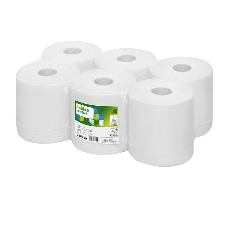 Rola prosop Wepa Comfort alba reciclata - 6 role 2 straturi, 138 m, 395 foi