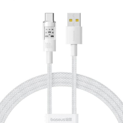 Cablu Baseus Gem USB la USB-C 1m 100W Alb