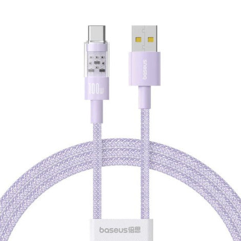 Cablu Baseus Gem USB la USB-C 1m 100W Mov