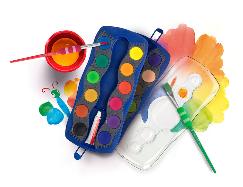 Acuarele Faber-Castell Connector 24 culori albastre - imagine 2