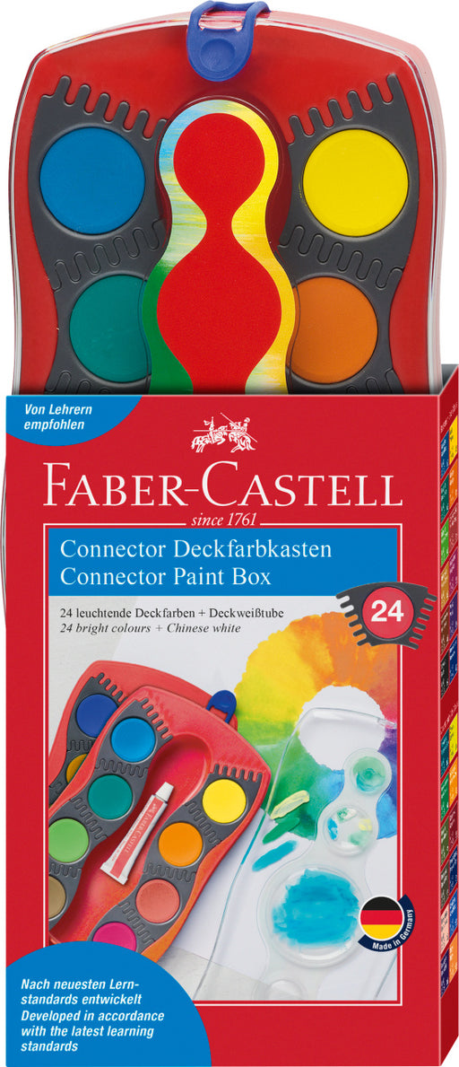 Acuarele 24 Culori Connector Roșii Faber-Castell
