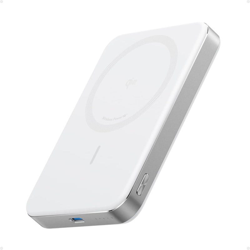 Baterie Externa Anker MagGo 10000mAh Magnetica Wireless Qi2 15W alb - imagine produs