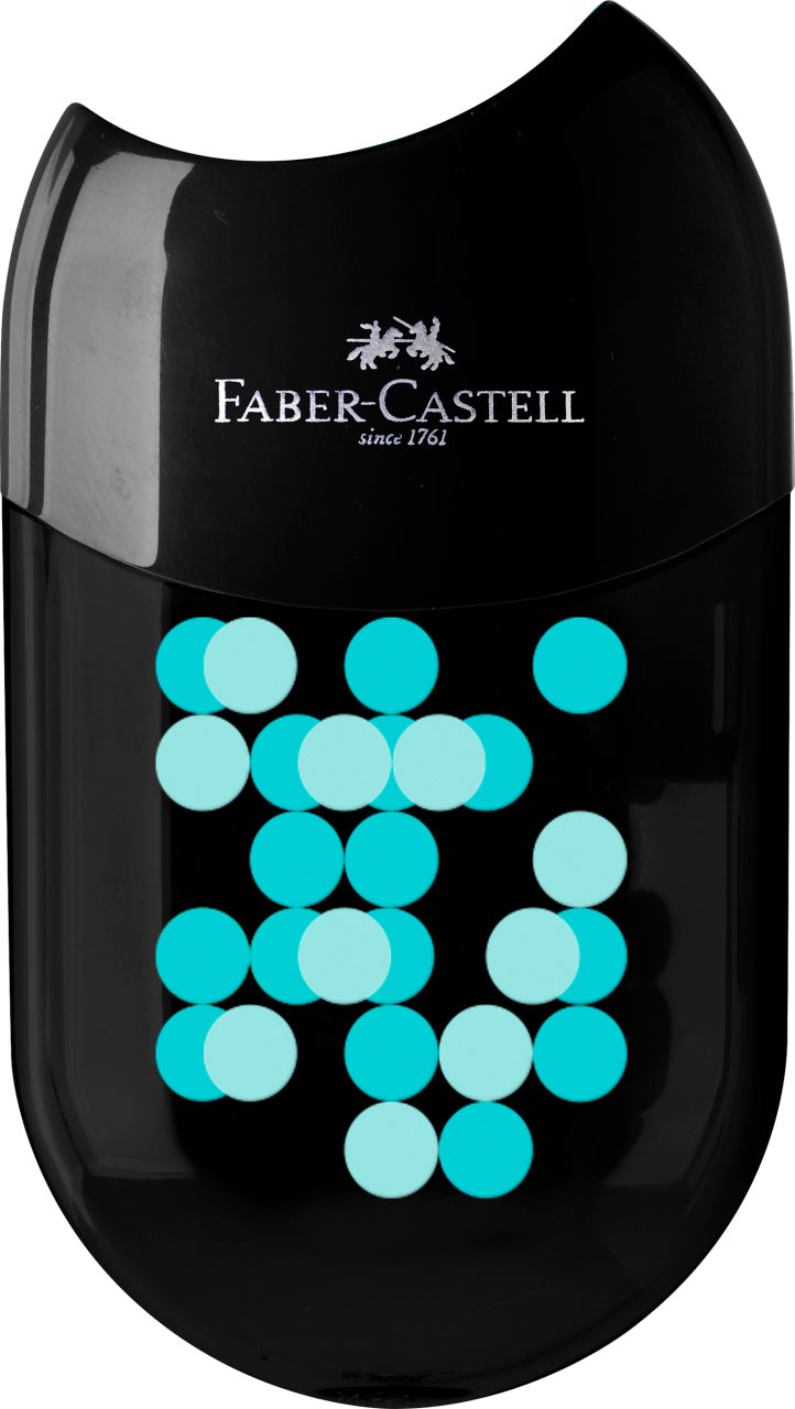 Ascutitoare cu radiera Two Tone negru culori asortate Faber-Castell