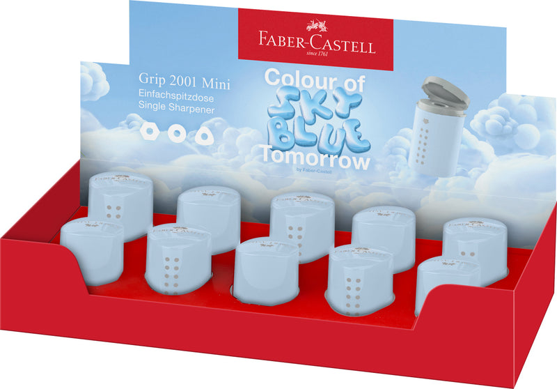Ascuțitoare Plastic cu Container Grip 2001 Mini Bleu Sky Faber-Castell
