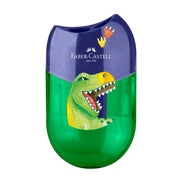 Ascuțitoare Plastic Dublă cu Container Dinozauri Faber-Castell
