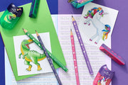 Ascuțitoare Plastic Dublă cu Container Dinozauri Faber-Castell