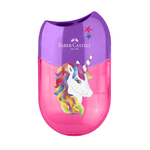 Ascuțitoare Plastic Dublă cu Container Unicorni Faber-Castell