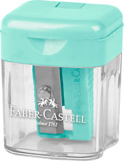 Ascuțitoare Plastic Simplă Pastel cu Container Faber-Castell