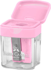 Ascuțitoare Plastic Simplă Pastel cu Container Faber-Castell