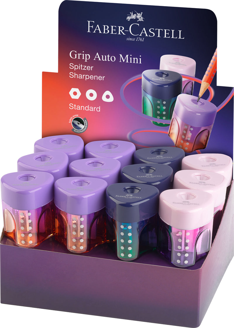 Ascuțitoare Plastic Simplă Grip Trend Flow cu Container Faber-Castell