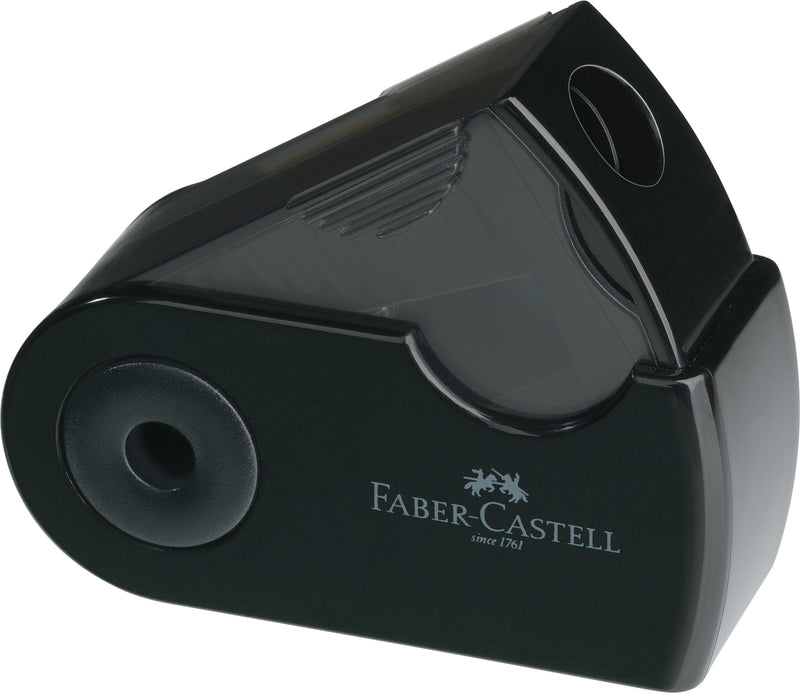 Ascuțitoare Plastic Simplă Sleeve-Mini cu Container Neagră Faber-Castell