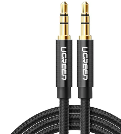 Cablu audio AV112 stereo (3.5 mm jack T/T) 1m braided negru - Ugreen