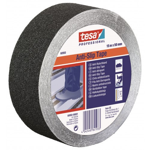 Bandă Adezivă Antialunecare Neagră 15 m x 50 mm Tesa