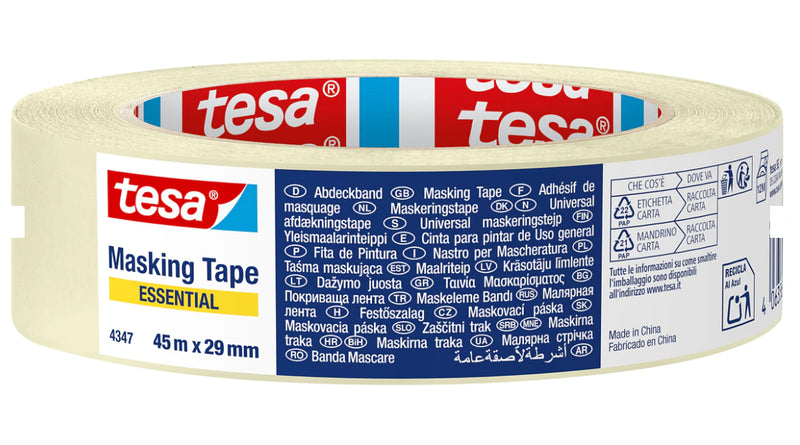 Bandă Adezivă de Mascare Hârtie 45 m x 29 mm Tesa