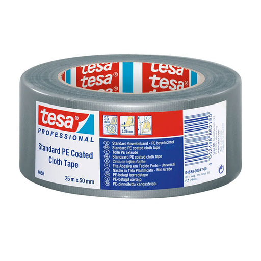 Bandă Adezivă Textilă Argintie 25 m x 50 mm Tesa