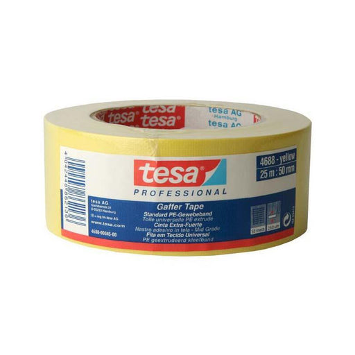 Bandă Adezivă Textilă Galbenă 25 m x 50 mm Tesa