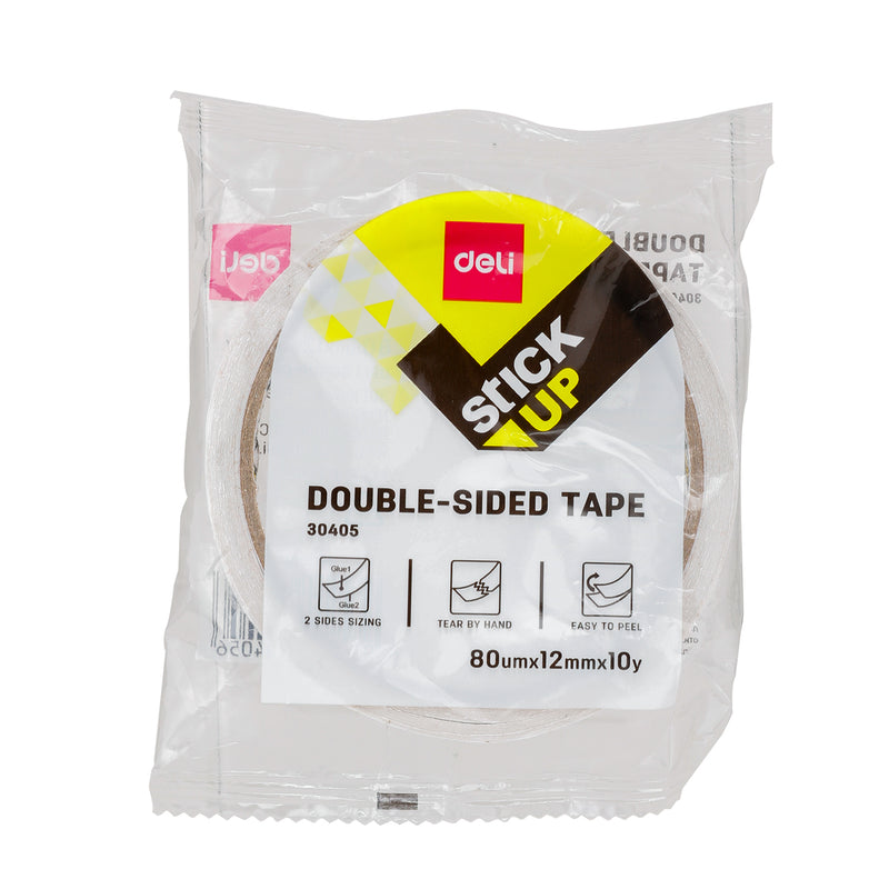 Bandă Dublu Adezivă Albă 12 mm x 10 yarzi Deli