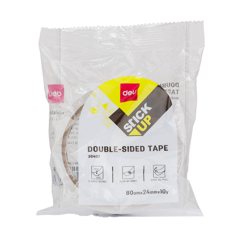 Bandă Dublu Adezivă Albă 24 mm x 10 yarzi Deli