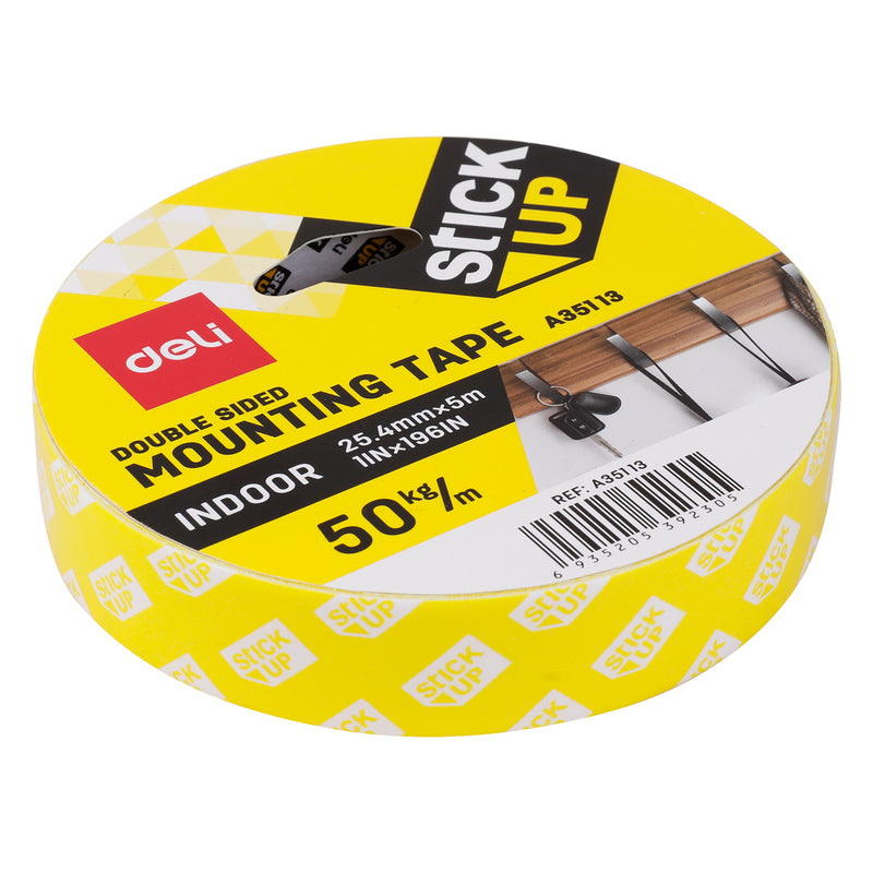 Bandă Dublu Adezivă Buretată Albă 25,4 mm x 5 m Deli