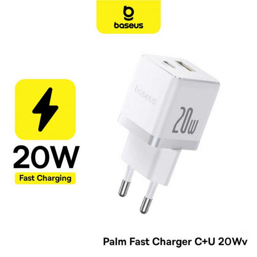 Încărcător Rețea Palm 20W USB-C USB Cablu Inclus Alb Baseus