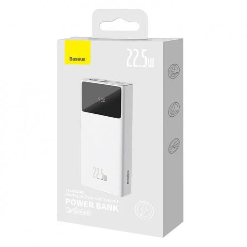 Baterie Externă Star-Lord 30000mAh 22.5W Display Digital Alb - Baseus