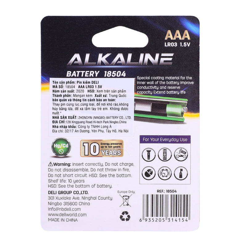 Baterii Alcaline AAA (R3) 2 Bucăți Deli