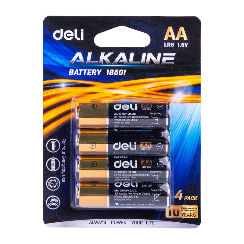 Baterii Alcaline AA (R6) 4 Bucăți Deli