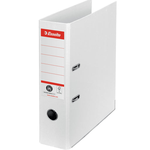 Biblioraft Carton Reciclat 7.5 cm Alb Nr.1 Power FSC marca Esselte pentru organizarea și arhivarea documentelor