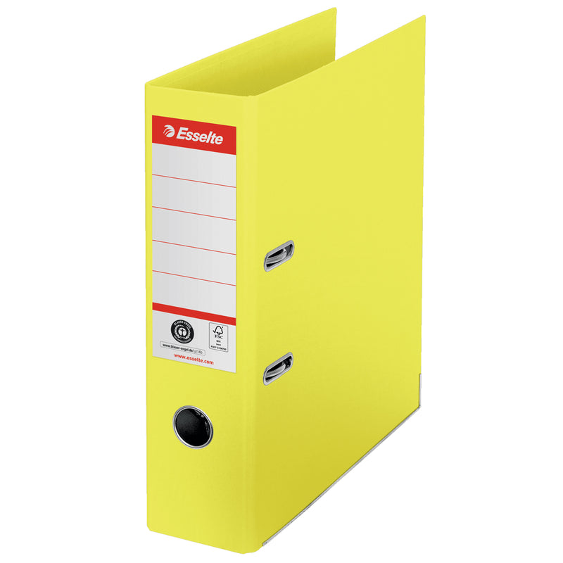 Biblioraft Carton Reciclat 7.5 cm Galben Nr.1 Power FSC marca Esselte pentru organizarea și arhivarea documentelor