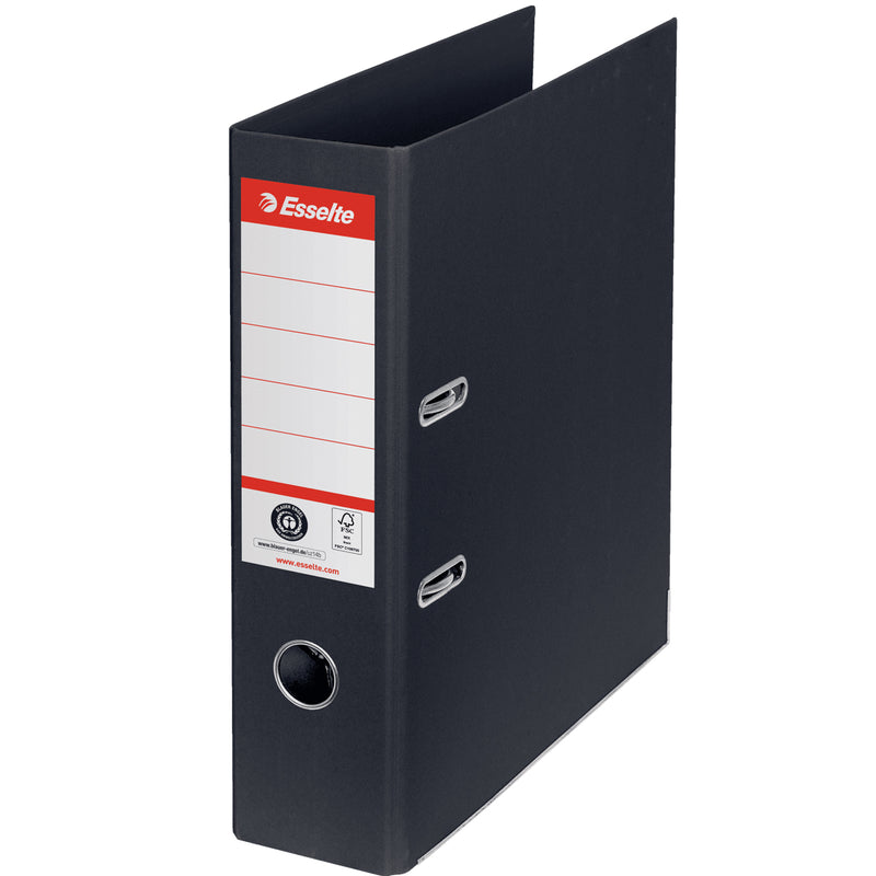 Biblioraft Carton Reciclat 7.5 cm Negru Nr.1 Power FSC marca Esselte pentru organizarea și arhivarea documentelor