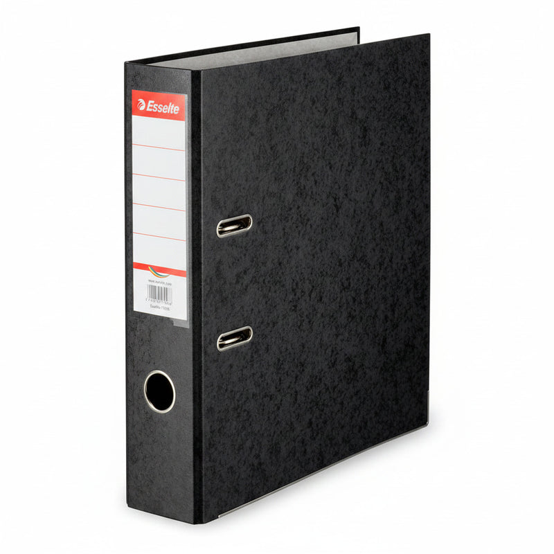 Biblioraft Marmorat 7.5 cm Negru Rainbow marca Esselte pentru organizarea și arhivarea documentelor