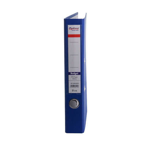 Biblioraft A4 Plastifiat PP/Paper Margine Metalică 50 mm Budget Optima Albastru
