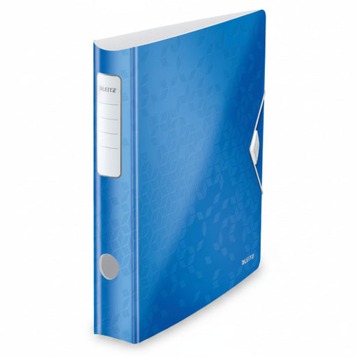 Biblioraft Plastifiat 6.5 cm 180° Albastru Active WOW marca Leitz pentru organizarea și arhivarea documentelor