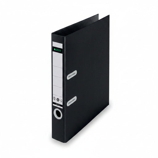 Biblioraft Plastifiat 5 cm 180° Negru Recycle FSC marca Leitz pentru organizarea și arhivarea documentelor