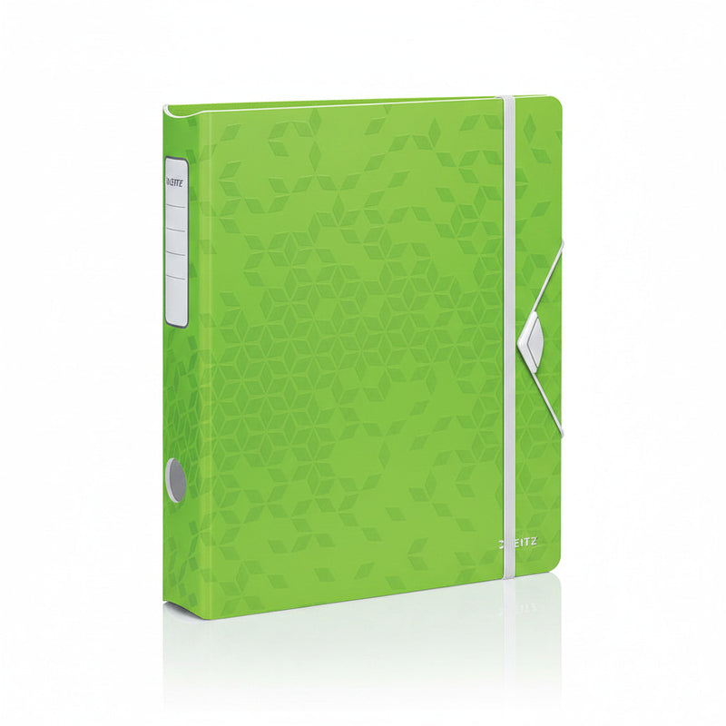 Biblioraft Plastifiat 5 cm 180° Verde Active WOW marca Leitz pentru organizarea și arhivarea documentelor