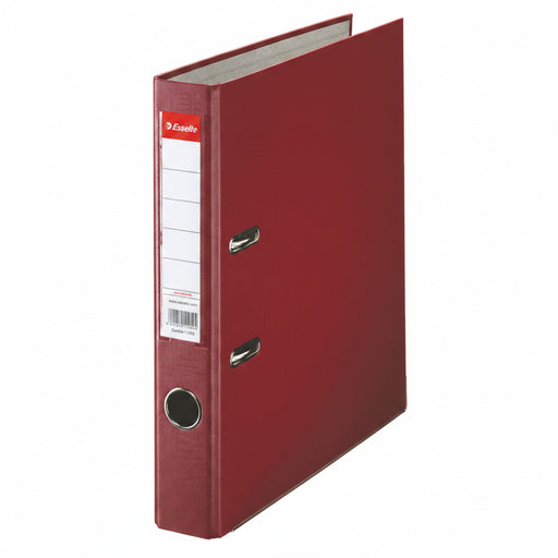 Biblioraft Plastifiat 5 cm Vișiniu Economy marca Esselte pentru organizarea și arhivarea documentelor